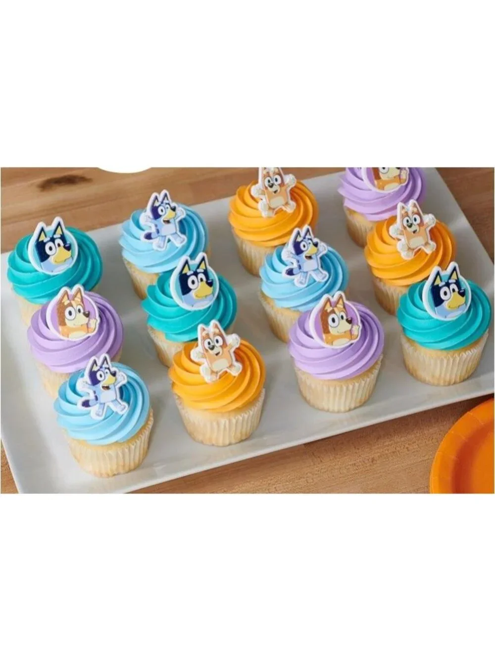 Bluey So Much Fun Rings Cupcake Decorations 24 -3D Food Safe Cake Toppers